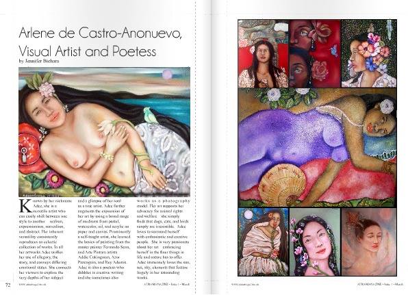 Art, Aura Magazine, Magazine, United Kingdom, UK, Filipino Community, Jennifer Bichara,  Arlene de Castro-Anonuevo, Artist Feature